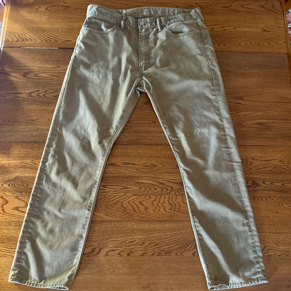 Levi's 513 Slim Straight Khaki Tan Jeans Pants 36x30 Neutral Earth Tone